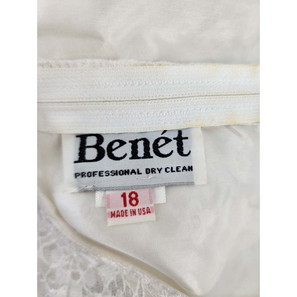 Benet Vintage White Floral Lace Puff Sleeve Blouse Top Size 18 Made in USA‎ - Picture 2 of 7